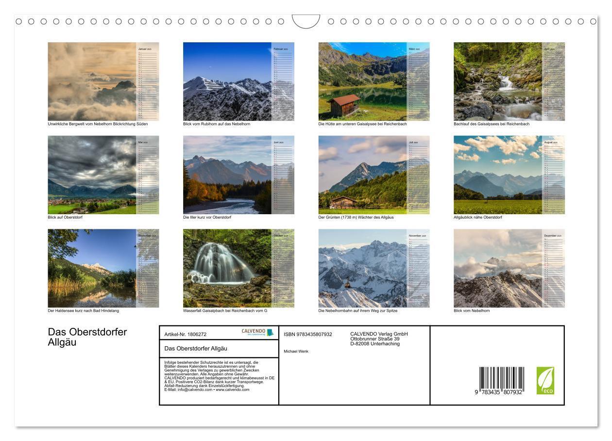 Bild: 9783435807932 | Das Oberstdorfer Allgäu (Wandkalender 2025 DIN A3 quer), CALVENDO...