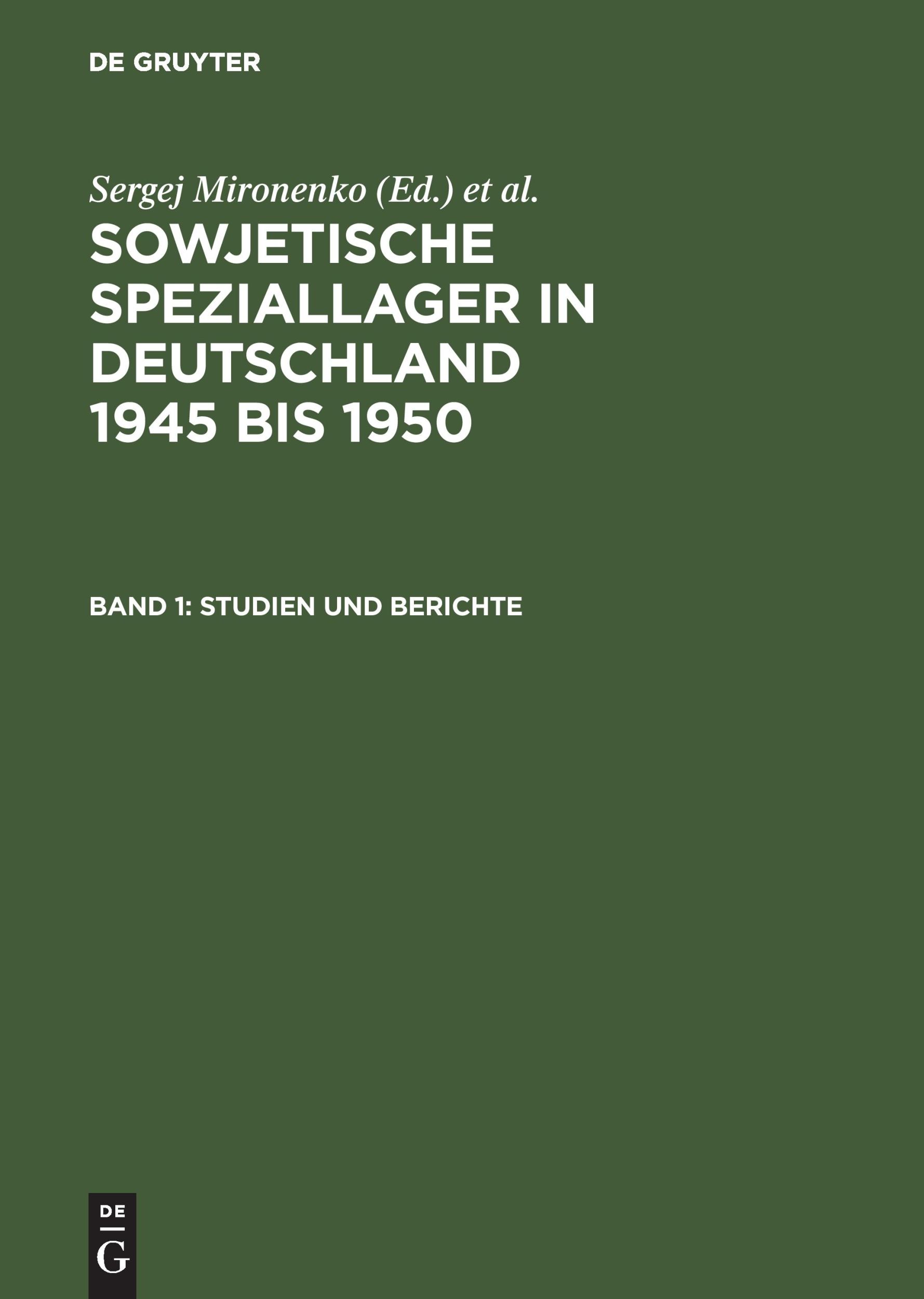 Cover: 9783050025315 | Studien und Berichte | Sergej Mironenko (u. a.) | Buch | 595 S. | 1998