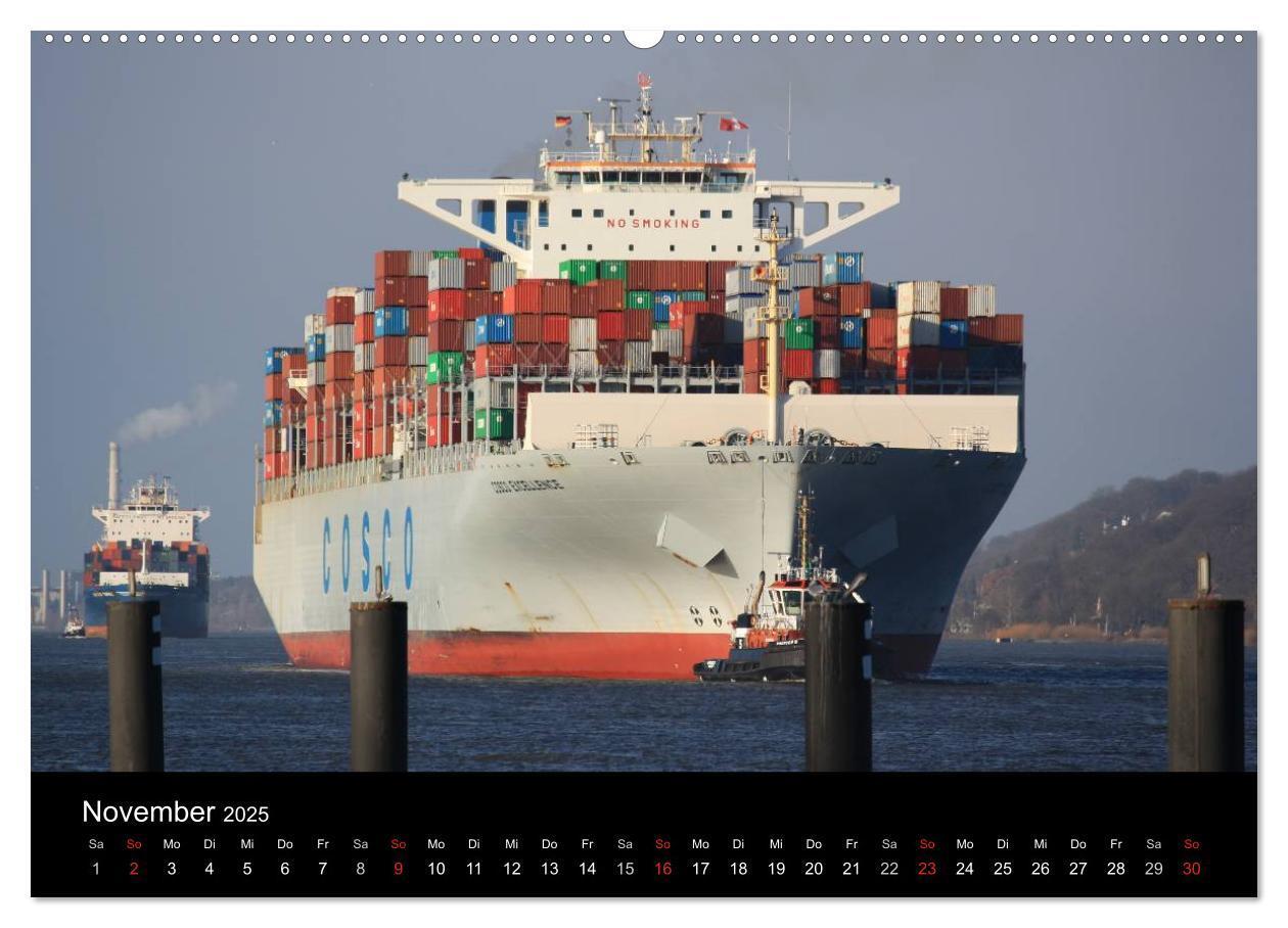 Bild: 9783435692903 | Schiffe auf der Elbe (Wandkalender 2025 DIN A2 quer), CALVENDO...