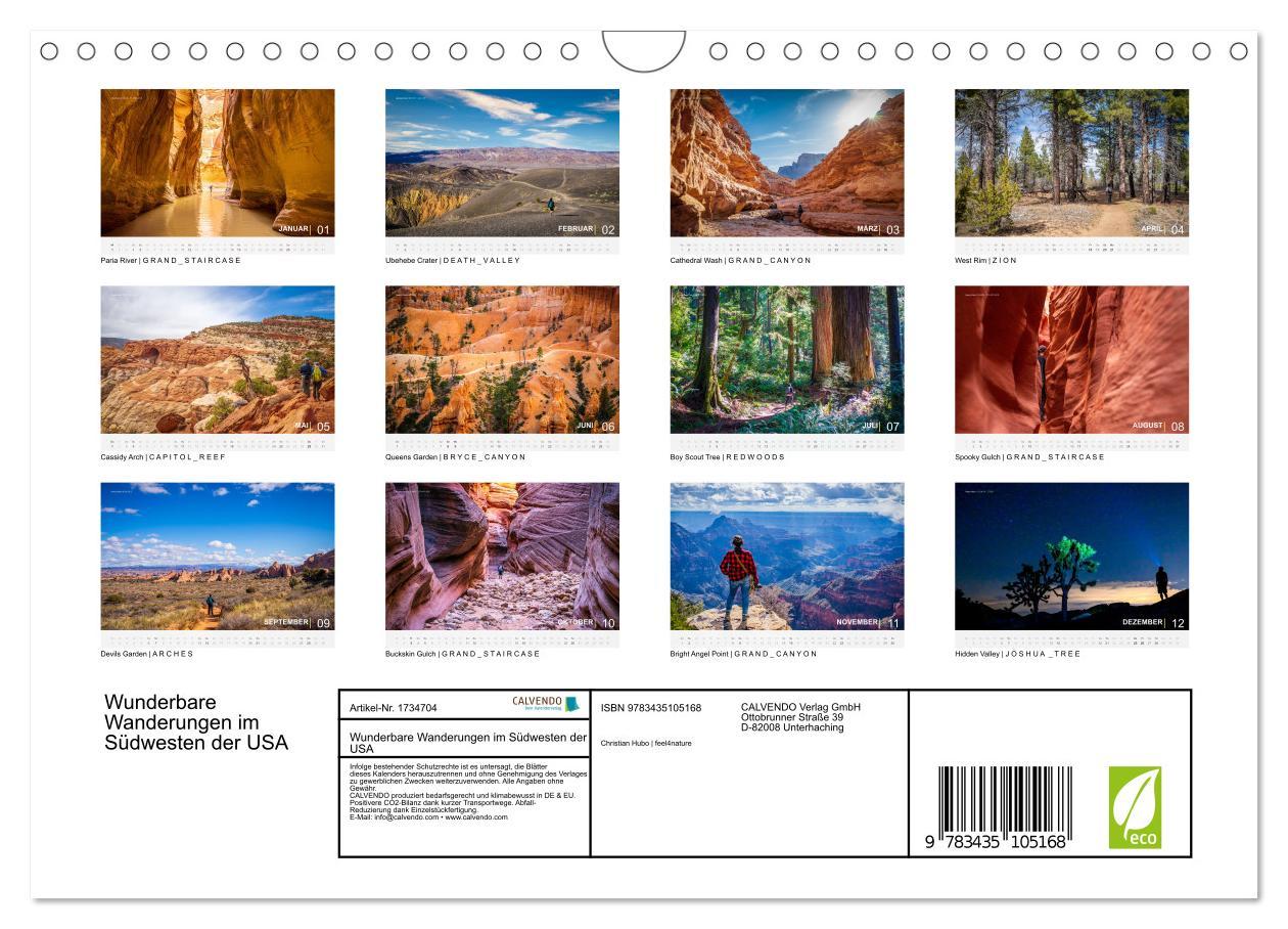 Bild: 9783435105168 | Wunderbare Wanderungen im Südwesten der USA (Wandkalender 2025 DIN...