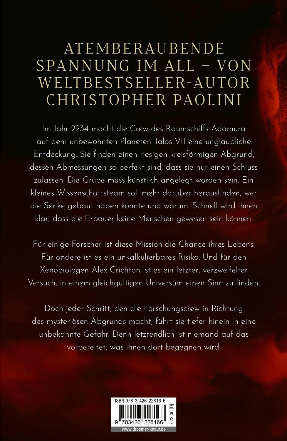 Rückseite: 9783426228166 | Fractal Noise | Christopher Paolini | Buch | 384 S. | Deutsch | 2024