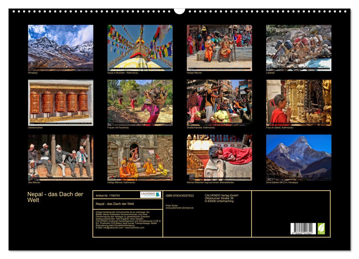 Bild: 9783435557622 | Nepal - das Dach der Welt (Wandkalender 2025 DIN A2 quer), CALVENDO...