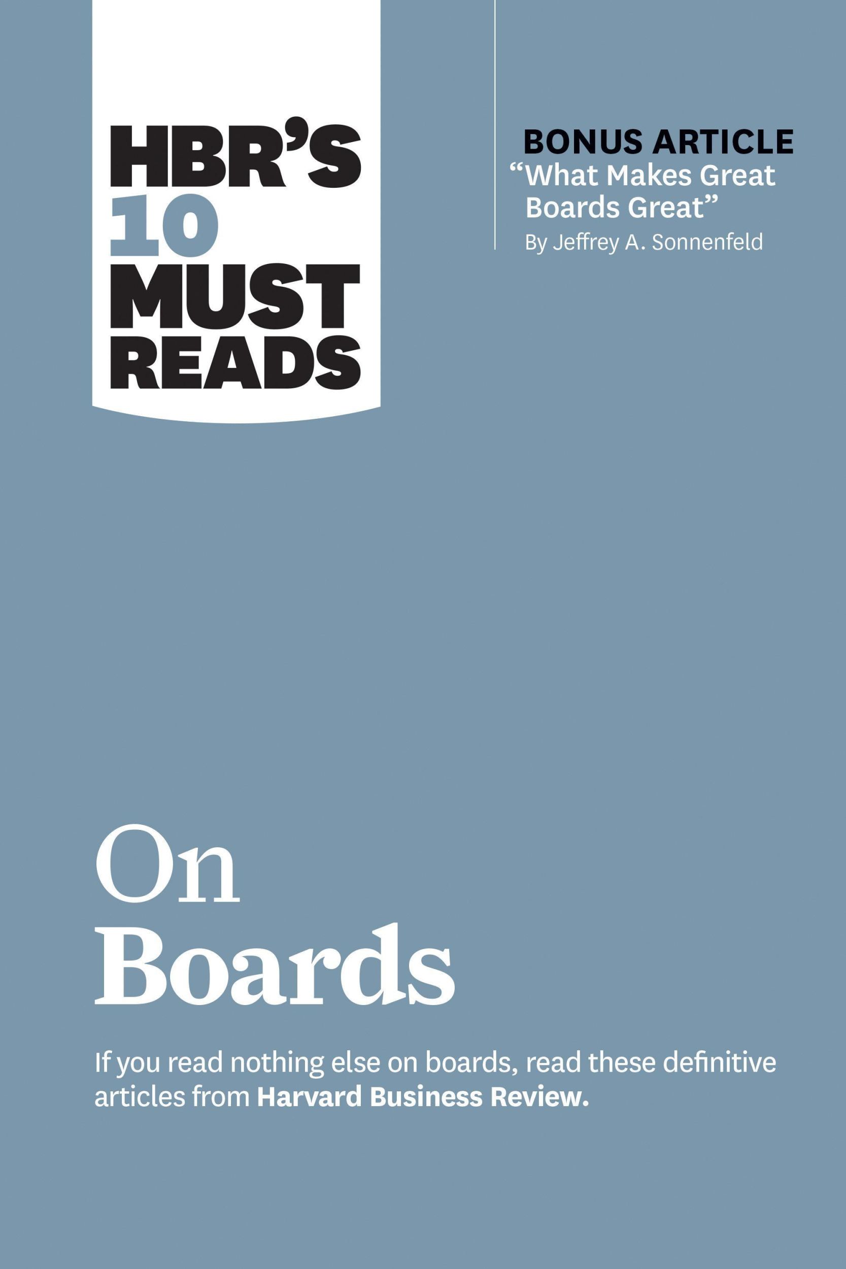 Cover: 9781633698895 | Hbr's 10 Must Reads on Boards (with Bonus Article "What Makes Great...