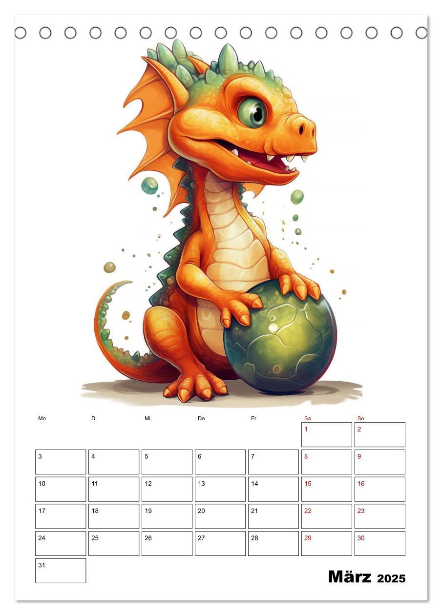 Bild: 9783435873708 | Niedliche Drachen (Tischkalender 2025 DIN A5 hoch), CALVENDO...