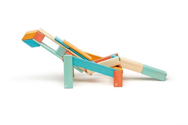 Bild: 853606003896 | 24 Magnetische Holzbausteine orange blau | Stück | 2021 | tegu