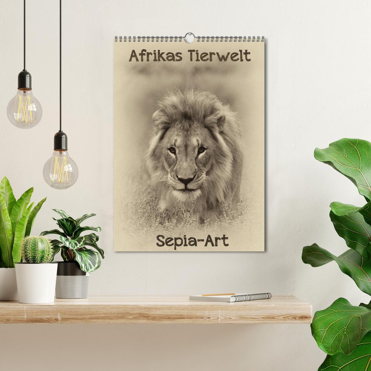 Bild: 9783457013328 | Afrikas Tierwelt - Sepia-Art (Wandkalender 2025 DIN A3 hoch),...