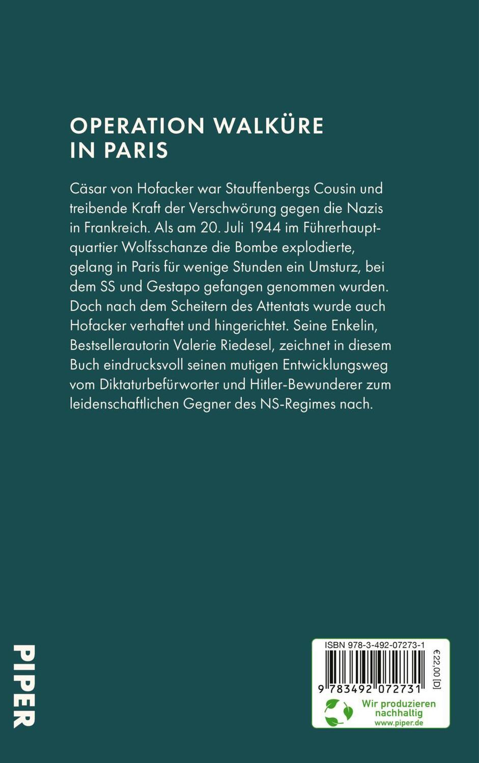 Rückseite: 9783492072731 | Der Flieger im Widerstand | Valerie Riedesel Freifrau zu Eisenbach