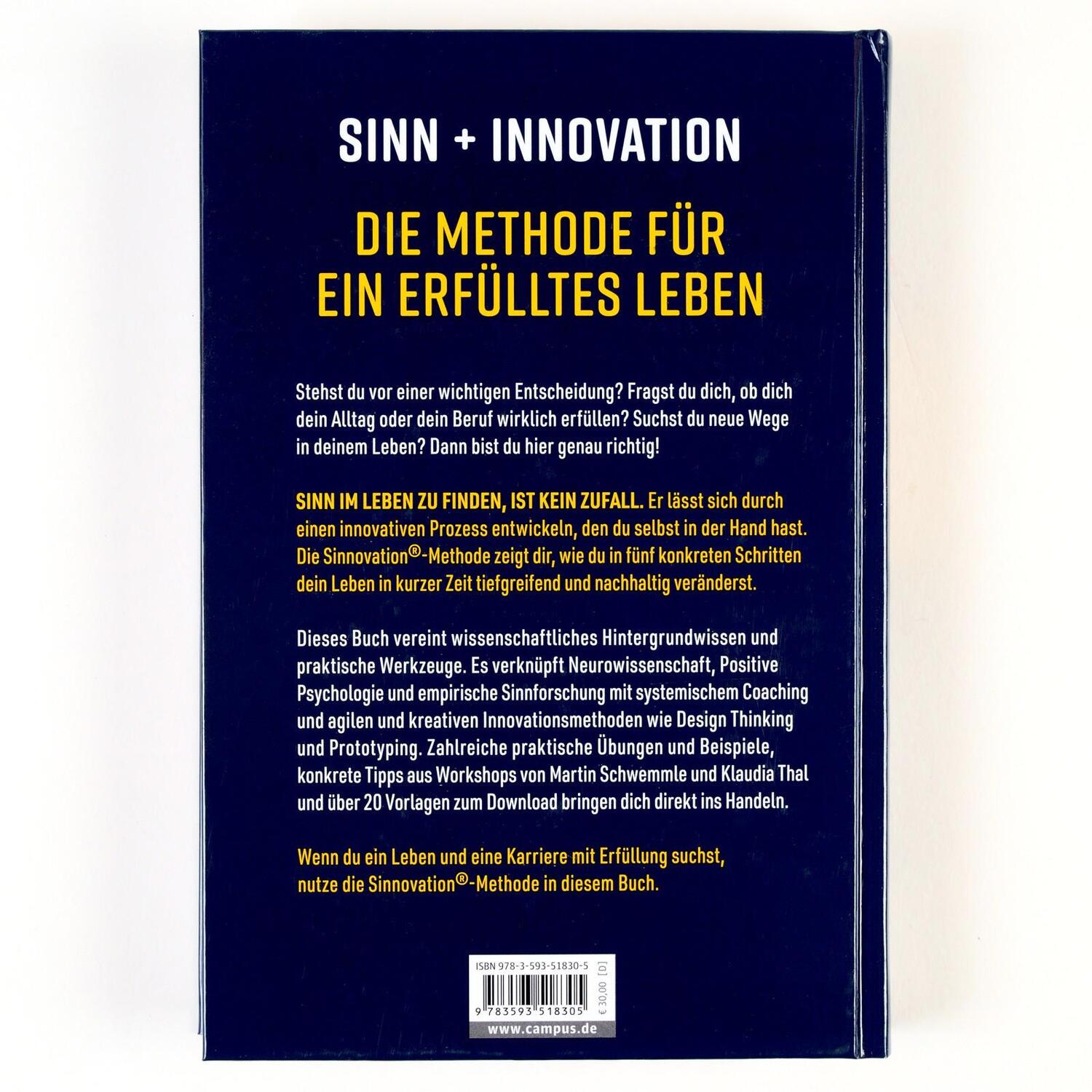 Rückseite: 9783593518305 | Sinnovate Your Life | Mit Methode zu mehr Sinn im Leben | Buch | 2024