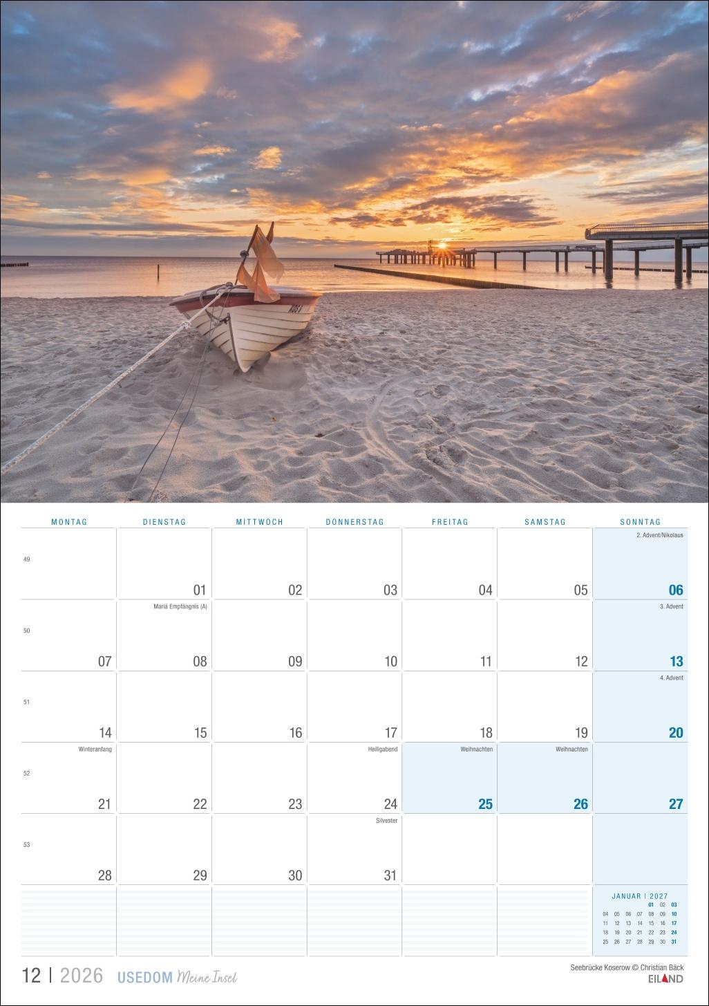 Bild: 9783964023957 | Usedom ...meine Insel Kalender 2026 | Eiland | Kalender | 13 S. | 2026