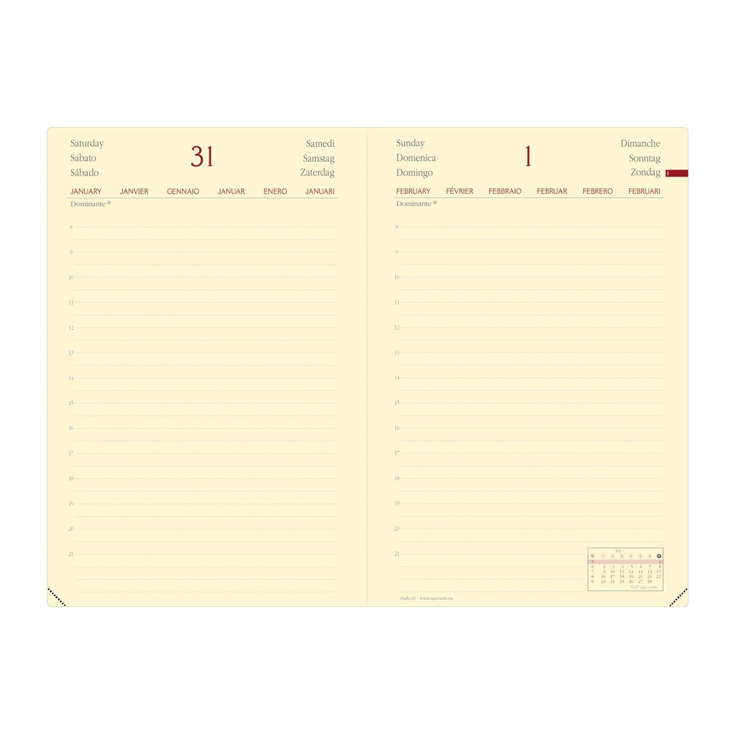 Bild: 3371010486892 | DAILY 21 VZ Silk schwarz 2025 | Kalender im Schreibtischformat | Vadis