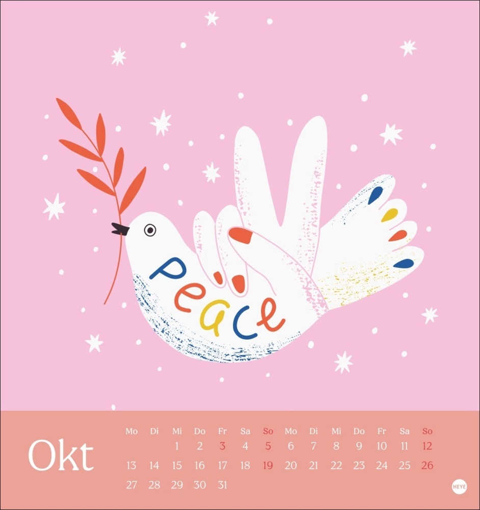 Bild: 9783756408597 | Peace Postkartenkalender 2025 | Kalender | Spiralbindung | 13 S.