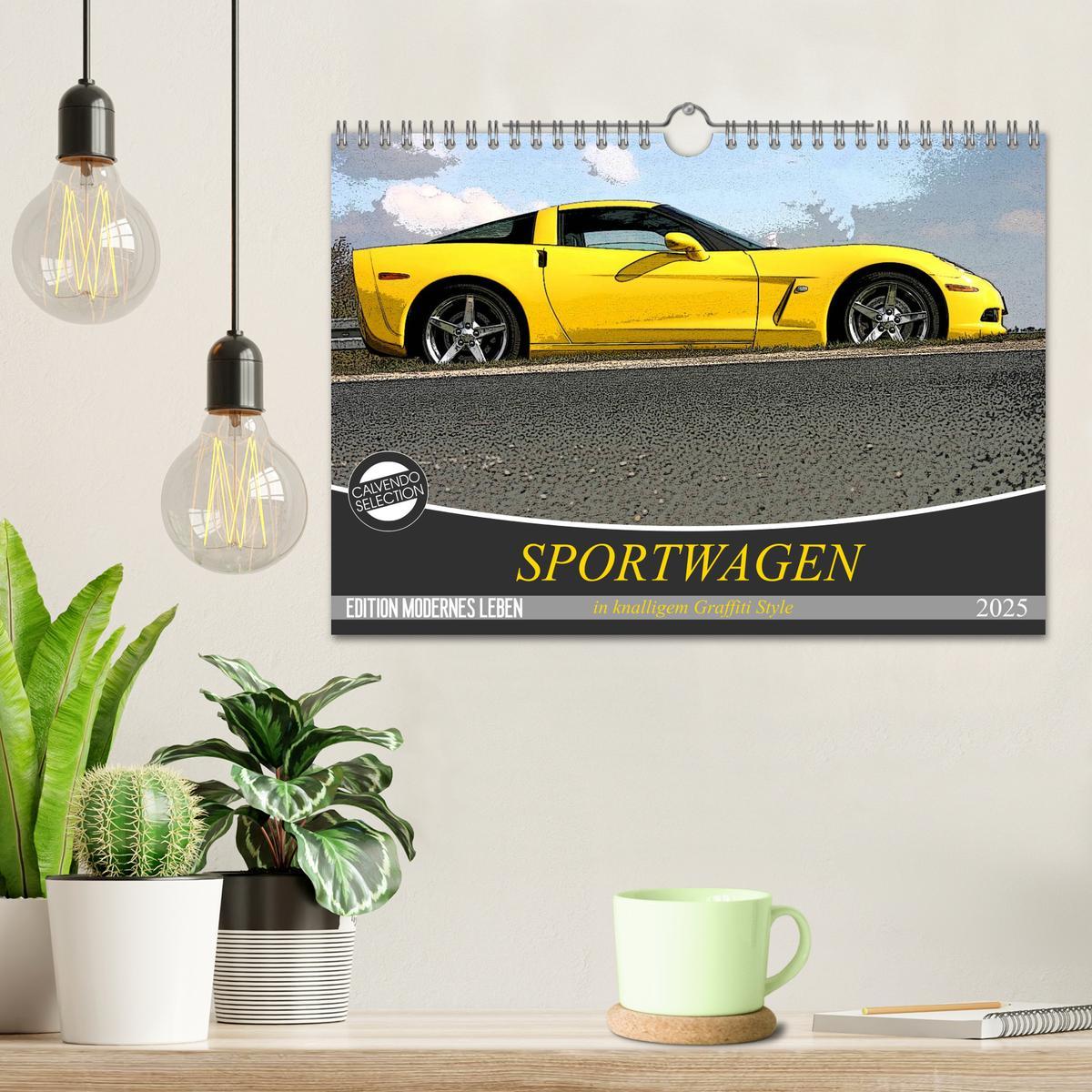 Bild: 9783435414420 | Sportwagen in knalligem Graffiti Style (Wandkalender 2025 DIN A4...