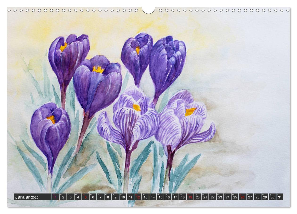 Bild: 9783435312368 | Blumenbilder in Aquarell (Wandkalender 2025 DIN A3 quer), CALVENDO...