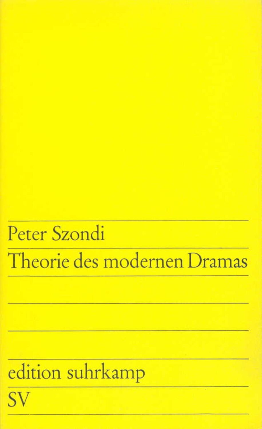 Cover: 9783518100271 | Theorie des modernen Dramas | Peter Szondi | Taschenbuch | 169 S.