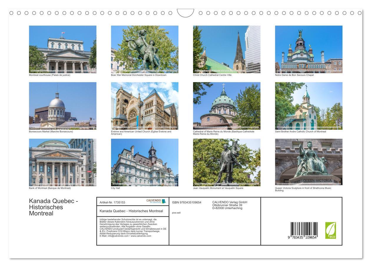 Bild: 9783435109654 | Kanada Quebec - Historisches Montreal (Wandkalender 2025 DIN A3...