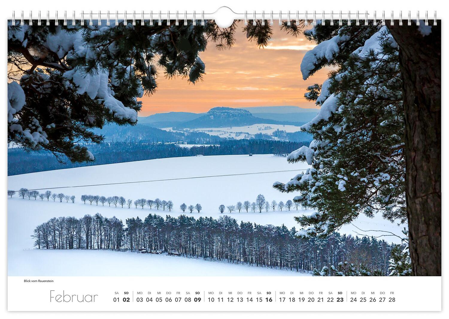 Bild: 9783910680517 | Kalender Sächsische Schweiz 2025 | 45 x 30 cm weißes Kalendarium