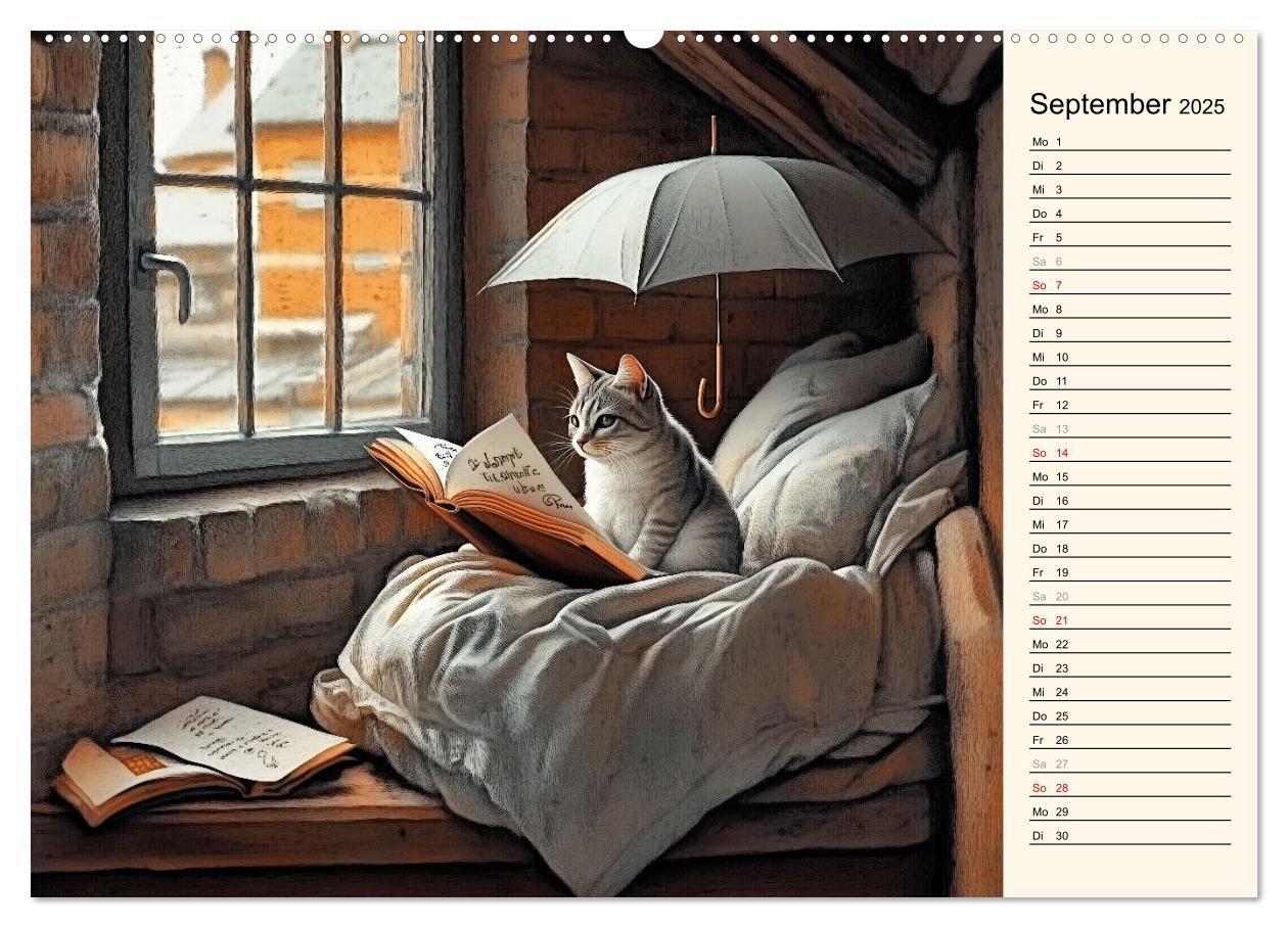 Bild: 9783457179857 | Katzen schaffen Kunst (Wandkalender 2025 DIN A2 quer), CALVENDO...