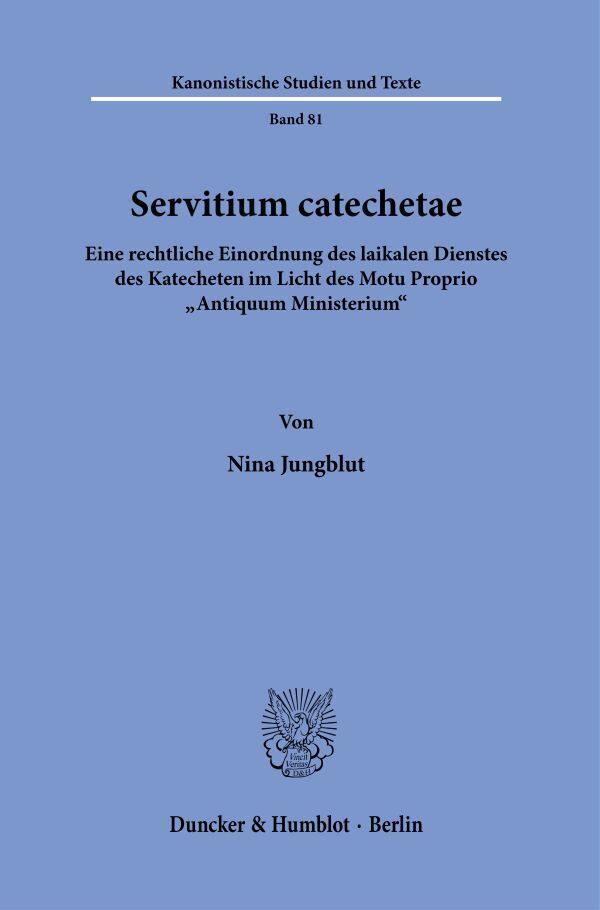 Cover: 9783428190089 | Servitium catechetae. | Nina Jungblut | Buch | 296 S. | Deutsch | 2024