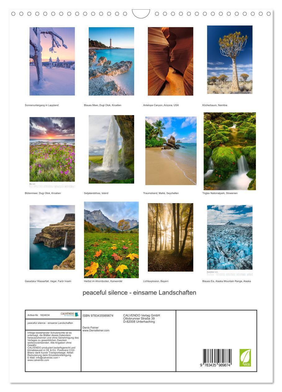 Bild: 9783435989874 | peaceful silence - einsame Landschaften (Wandkalender 2025 DIN A3...