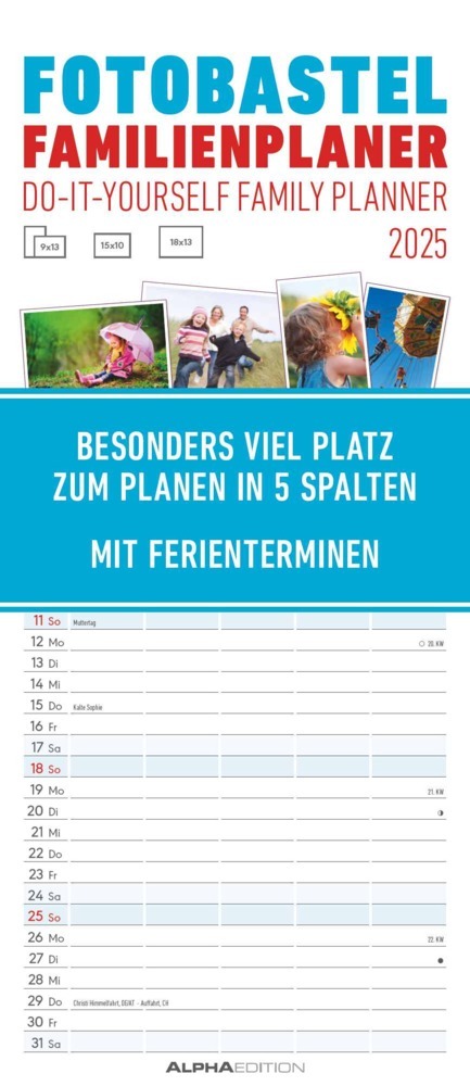 Cover: 4251732341800 | Alpha Edition - Foto-Bastel-Familienplaner 2025 Bastelkalender,...