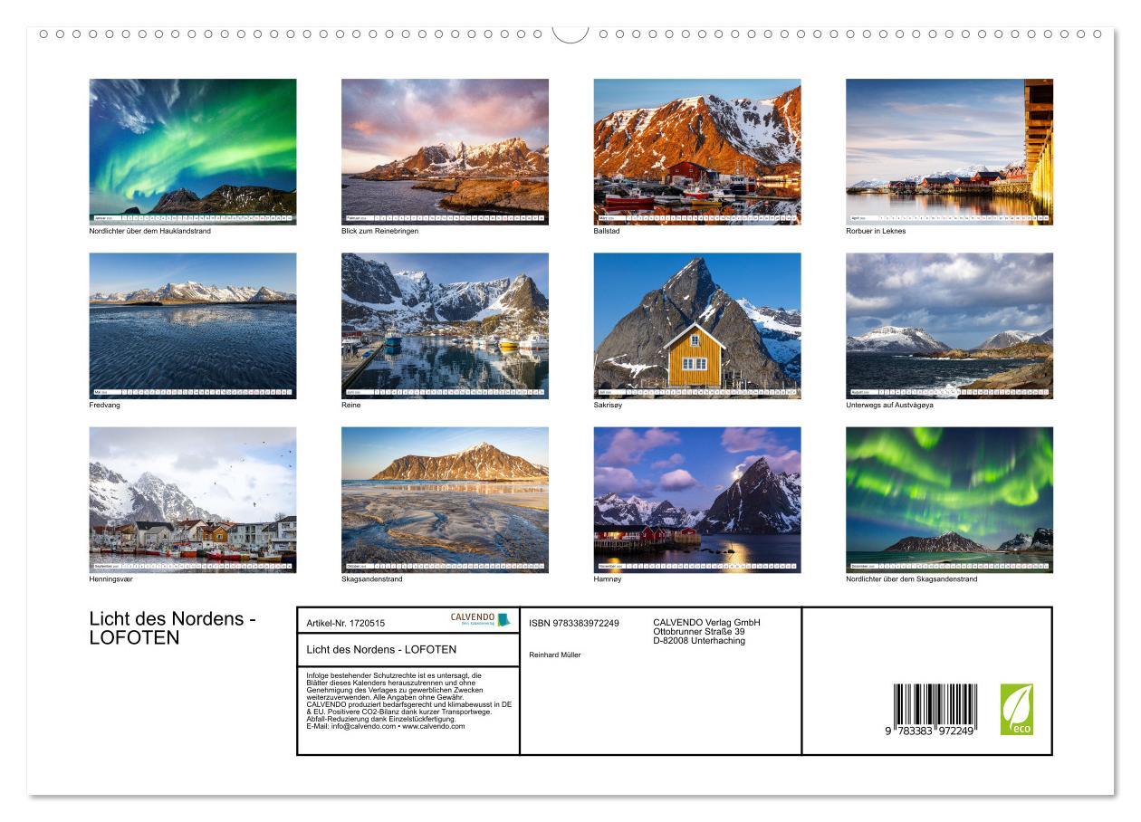 Bild: 9783383972249 | Licht des Nordens - LOFOTEN (hochwertiger Premium Wandkalender 2025...