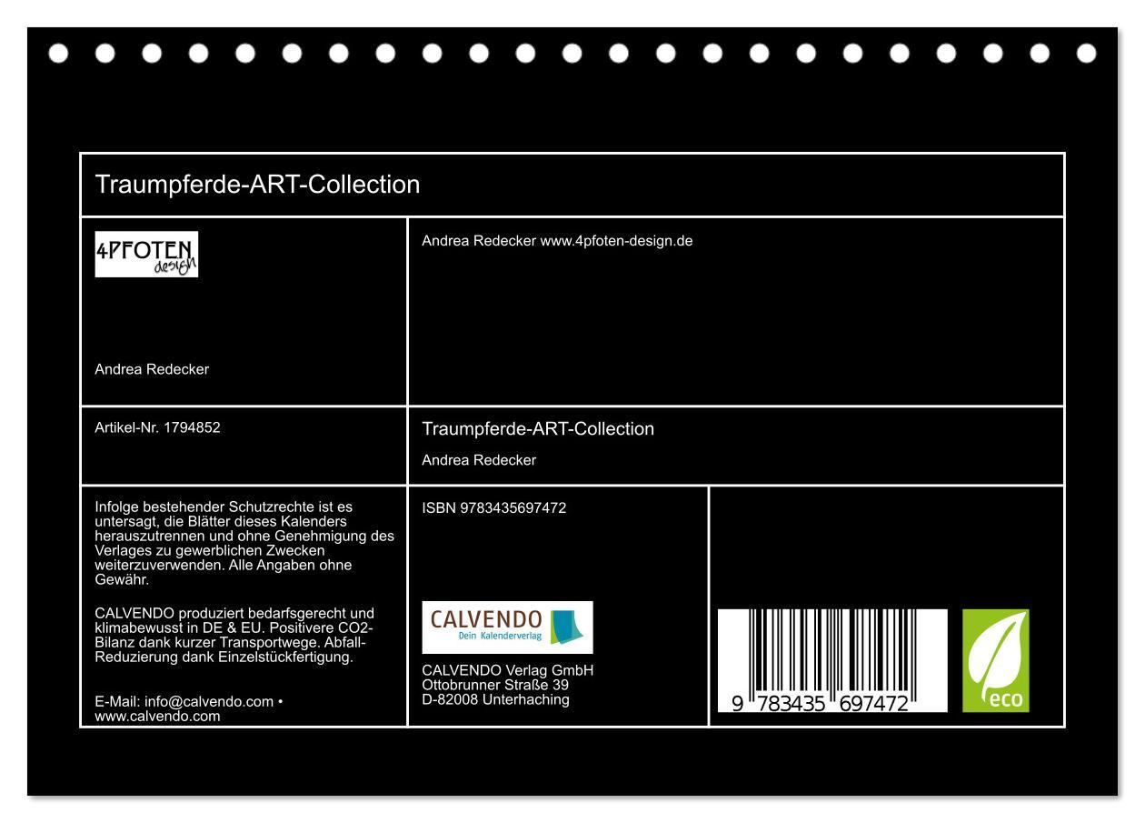 Bild: 9783435697472 | Traumpferde-ART-Collection (Tischkalender 2025 DIN A5 quer),...