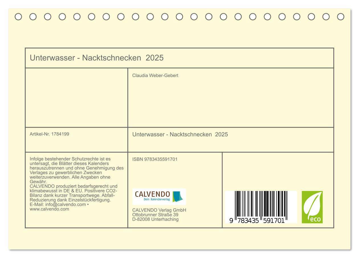 Bild: 9783435591701 | Unterwasser - Nacktschnecken 2025 (Tischkalender 2025 DIN A5 quer),...