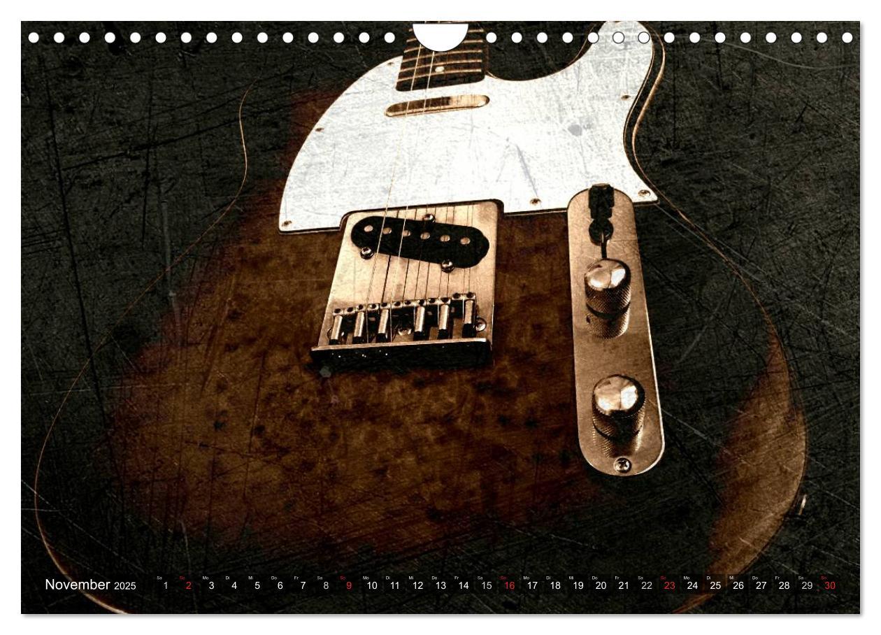 Bild: 9783435728572 | GITARREN Vintage Art (Wandkalender 2025 DIN A4 quer), CALVENDO...