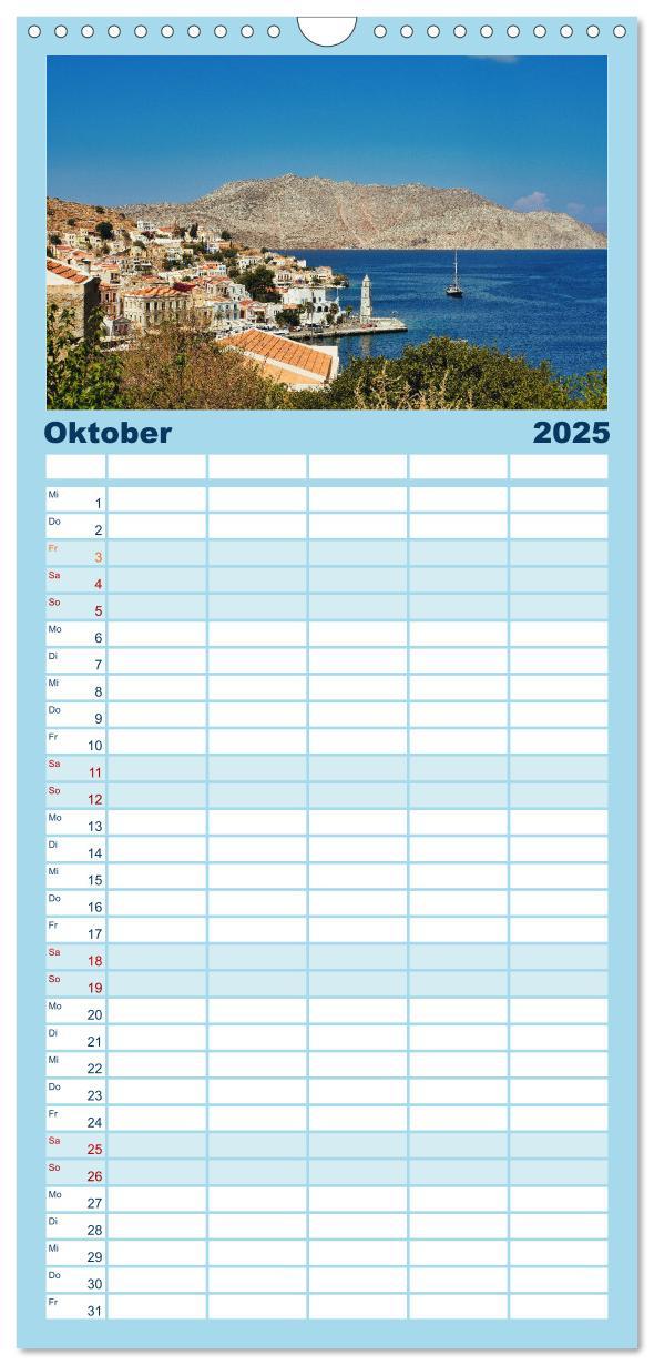 Bild: 9783457099537 | Familienplaner 2025 - Ein Tag auf Symi mit 5 Spalten (Wandkalender,...