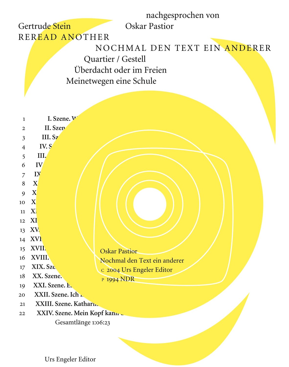 Cover: 9783905591729 | Reread Another/Nochmal den Text ein anderer | Dt/engl - Mit CD | Stein