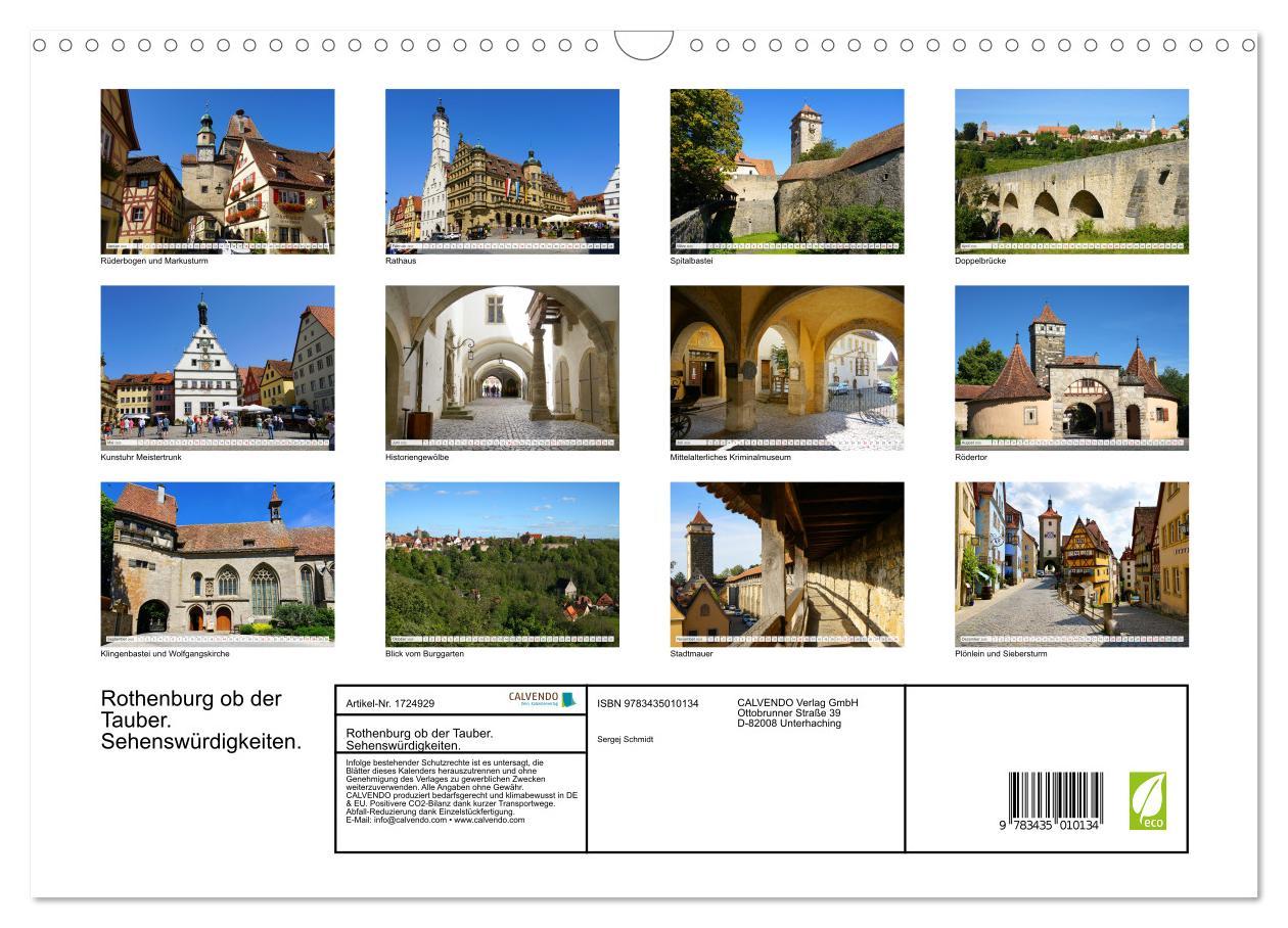 Bild: 9783435010134 | Rothenburg ob der Tauber. Sehenswürdigkeiten. (Wandkalender 2025...