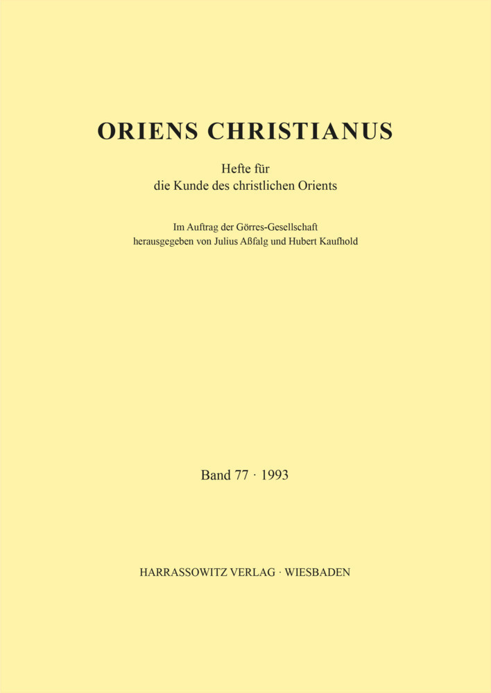 Cover: 9783447088718 | Oriens Christianus 77 (1993) | Julius Assfalg (u. a.) | Taschenbuch