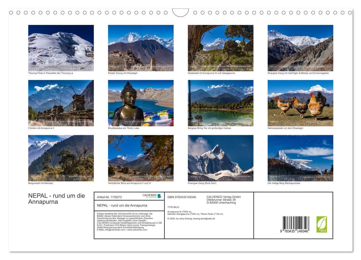 Bild: 9783435149346 | NEPAL - rund um die Annapurna (Wandkalender 2025 DIN A3 quer),...