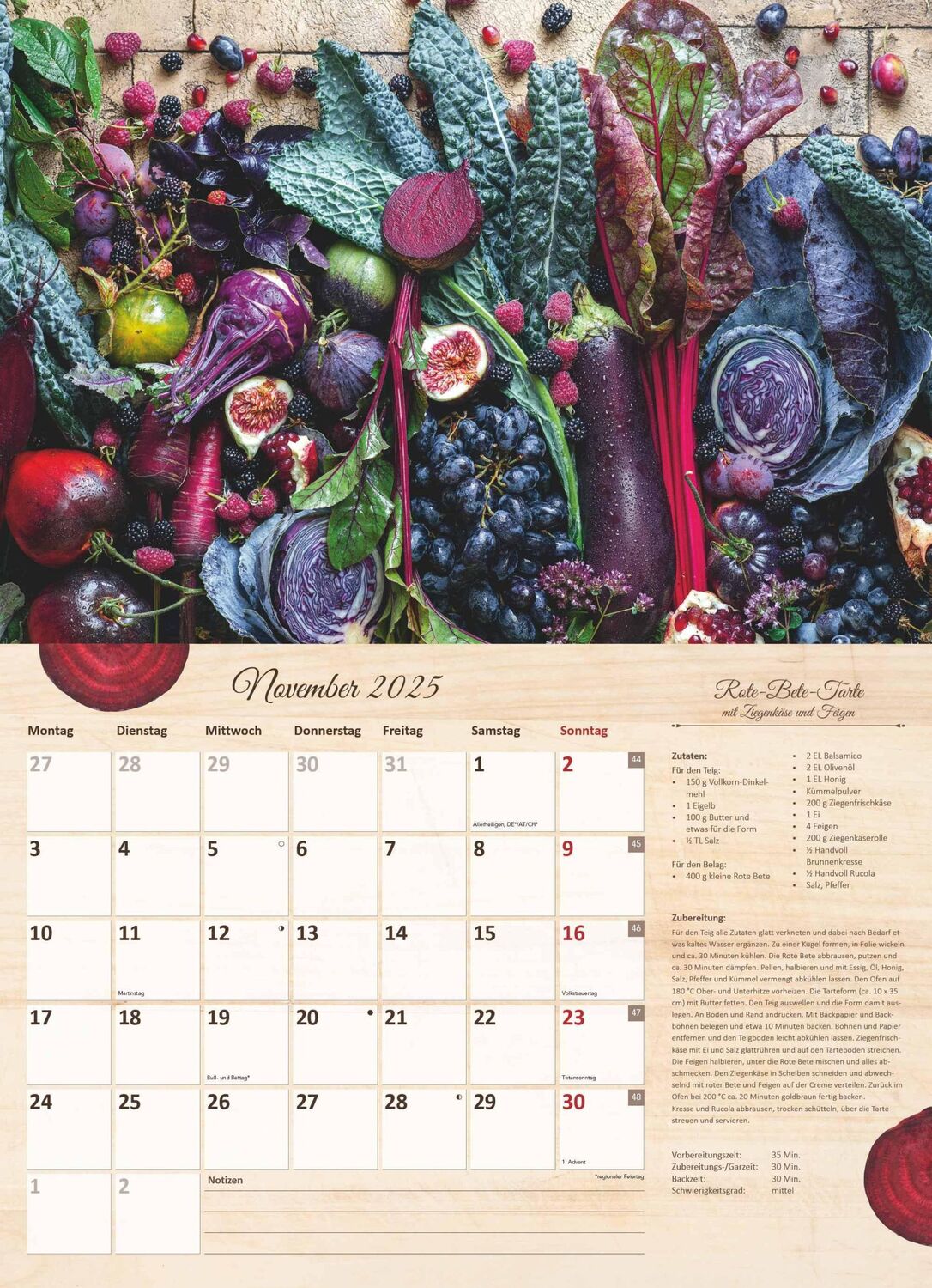 Bild: 4251732344610 | Culinaria - Der große Küchenkalender 2025 - Bildkalender 42x29 cm...