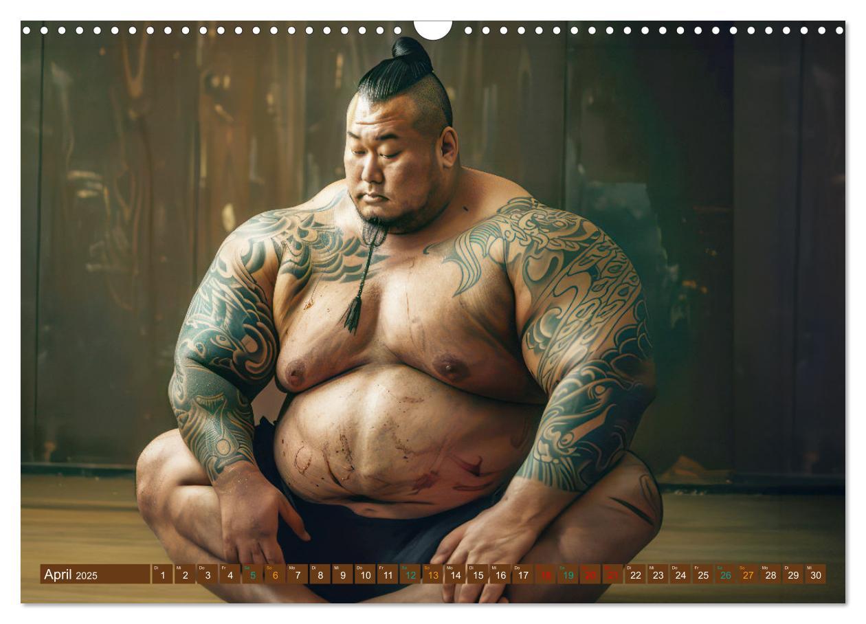 Bild: 9783383809682 | Sumo - Japans schwere Ringer (Wandkalender 2025 DIN A3 quer),...