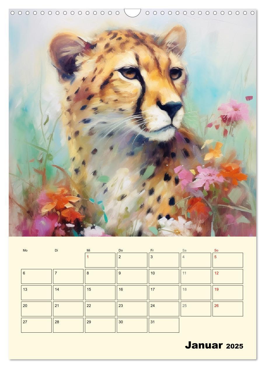 Bild: 9783435868599 | Raubkatzen. Zauberhafte Aquarelle (Wandkalender 2025 DIN A3 hoch),...