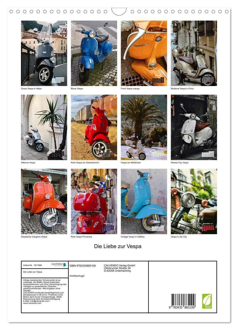 Bild: 9783435865109 | Die Liebe zur Vespa (Wandkalender 2025 DIN A3 hoch), CALVENDO...