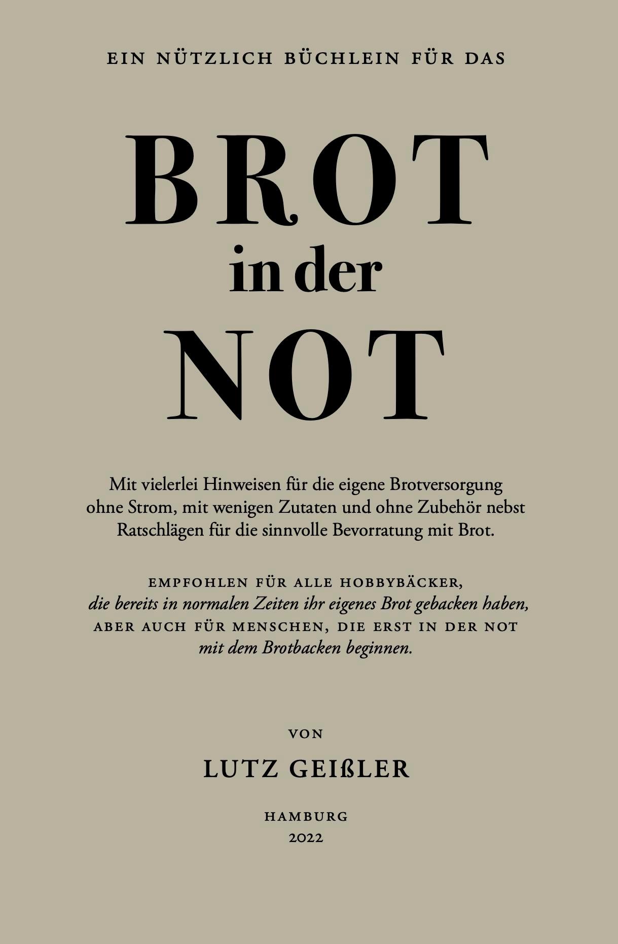 Cover: 9783986170332 | Brot in der Not | Lutz Geißler | Taschenbuch | 80 S. | Deutsch | 2022