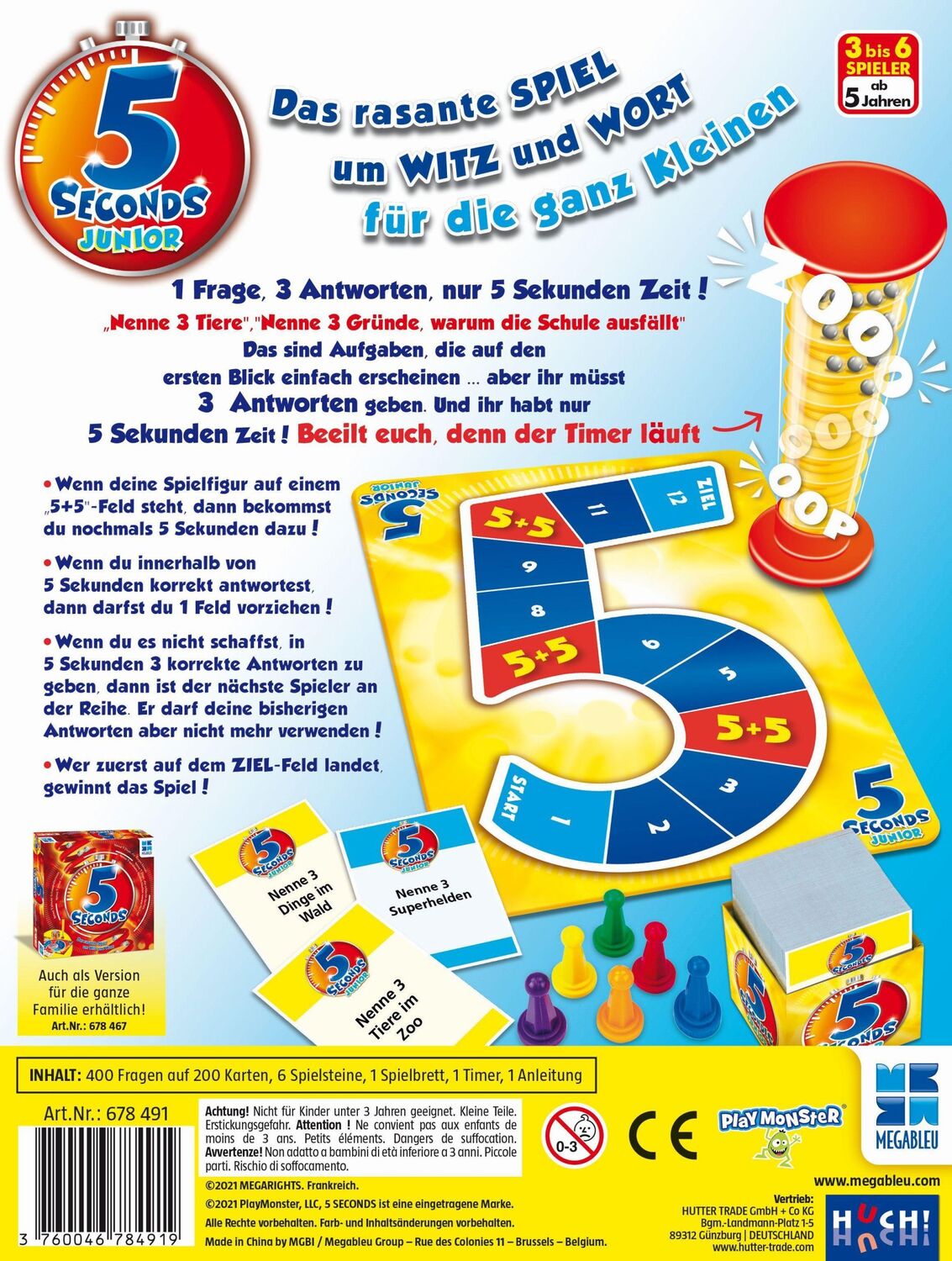 Bild: 3760046784919 | 5 seconds JUNIOR | Megableu | Spiel | 678491 | Deutsch | 2021