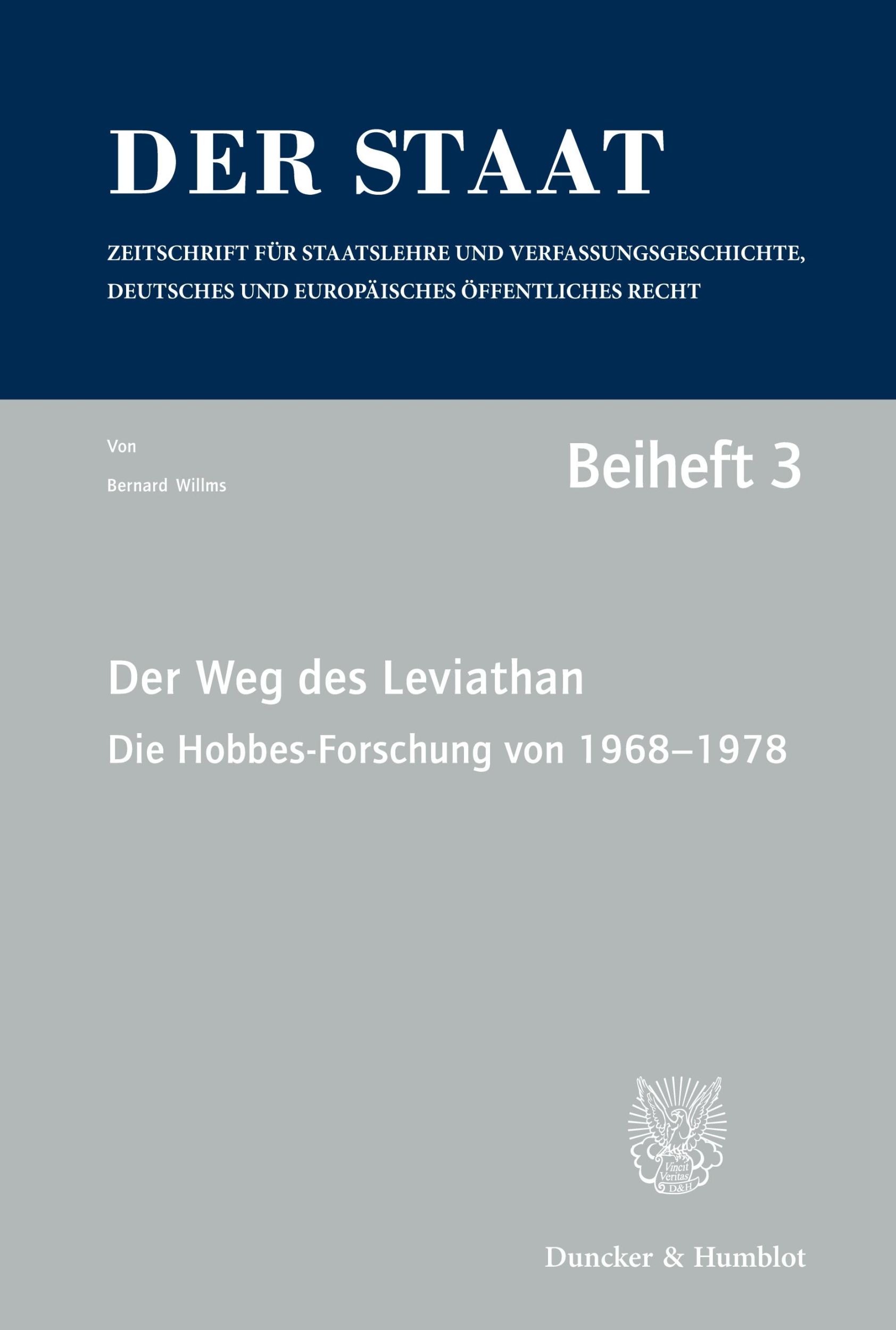 Cover: 9783428045310 | Der Weg des Leviathan. | Bernard Willms | Taschenbuch | Paperback