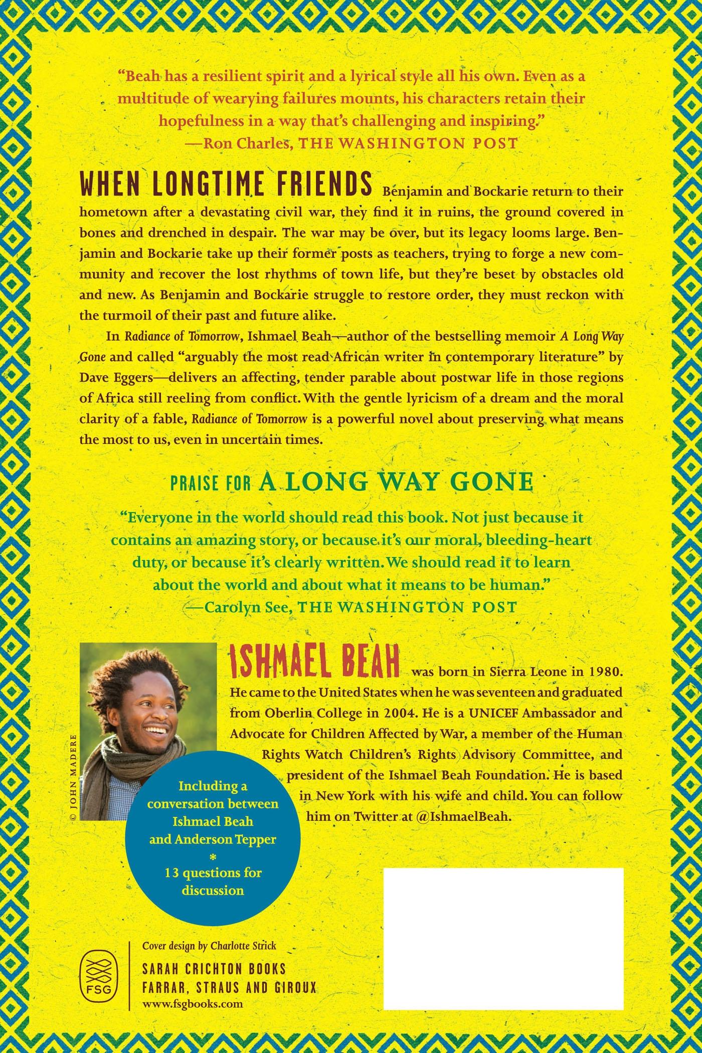 Rückseite: 9780374535032 | Radiance of Tomorrow | Ishmael Beah | Taschenbuch | 256 S. | Englisch