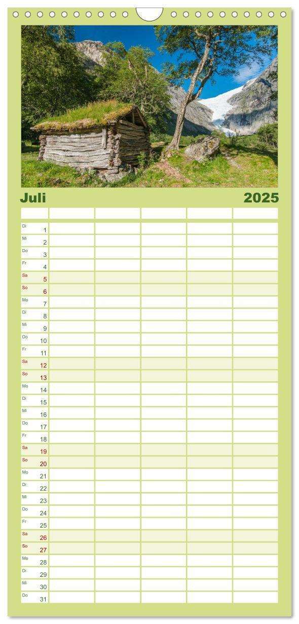 Bild: 9783457113103 | Familienplaner 2025 - Norwegen mit 5 Spalten (Wandkalender, 21 x 45...