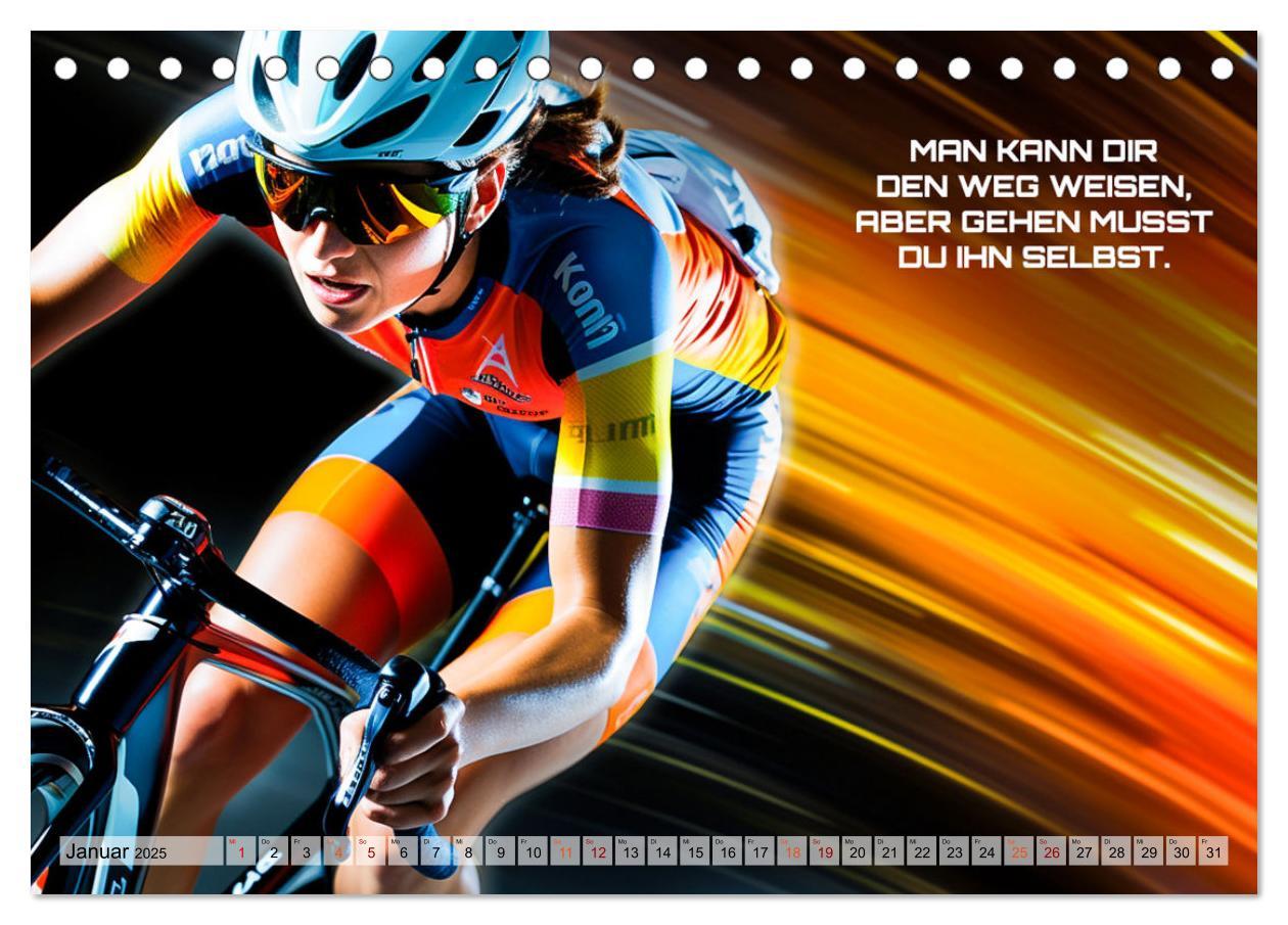 Bild: 9783383873058 | Rennrad und Motivation (Tischkalender 2025 DIN A5 quer), CALVENDO...