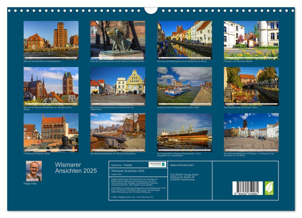 Bild: 9783435619061 | Wismarer Ansichten 2025 (Wandkalender 2025 DIN A3 quer), CALVENDO...