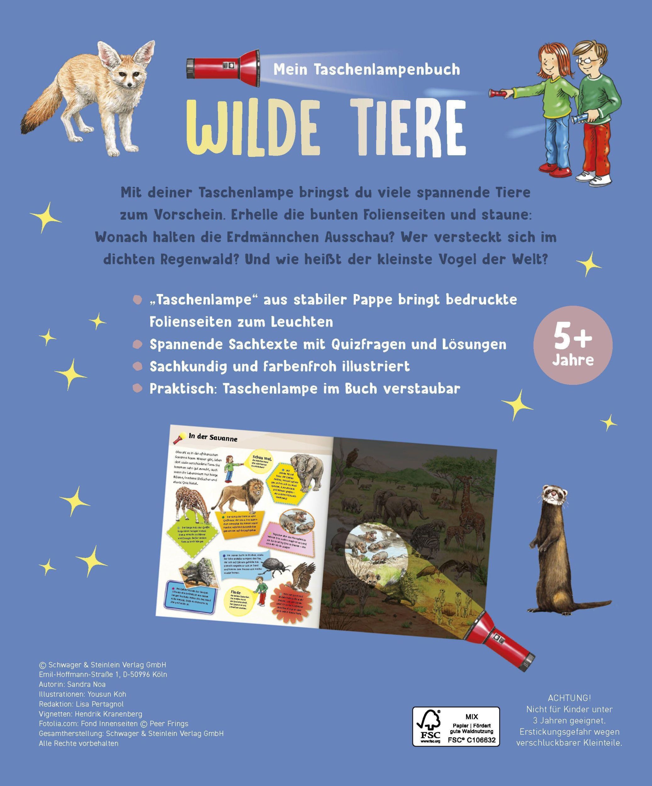 Bild: 9783849945268 | Mein Taschenlampenbuch Wilde Tiere | Sandra Noa | Buch | 14 S. | 2024