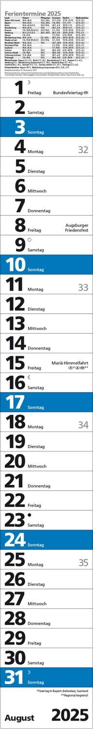 Bild: 9783731879572 | Streifenplaner Praktika Blau 2025 | Verlag Korsch | Kalender | 12 S.