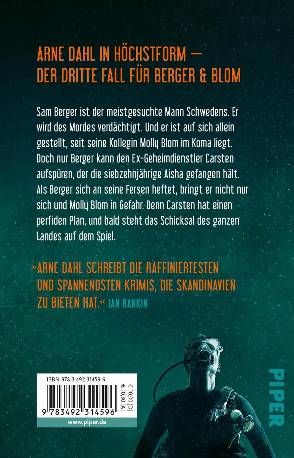 Rückseite: 9783492314596 | Fünf plus drei | Kriminalroman | Arne Dahl | Taschenbuch | 416 S.