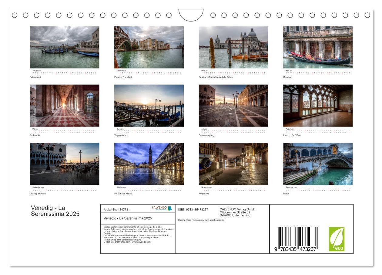 Bild: 9783435473267 | Venedig - La Serenissima 2025 (Wandkalender 2025 DIN A4 quer),...