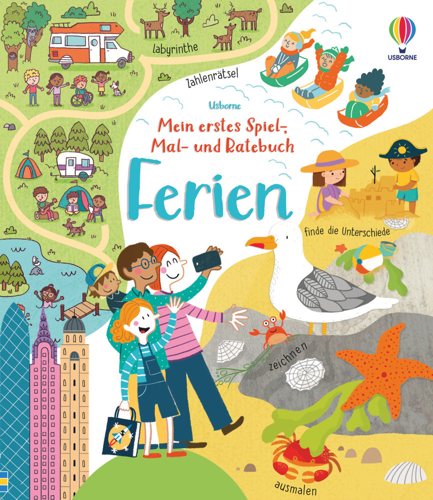 Cover: 9781789414714 | Mein erstes Spiel-, Mal- und Ratebuch: Ferien | Rebecca Gilpin | Buch