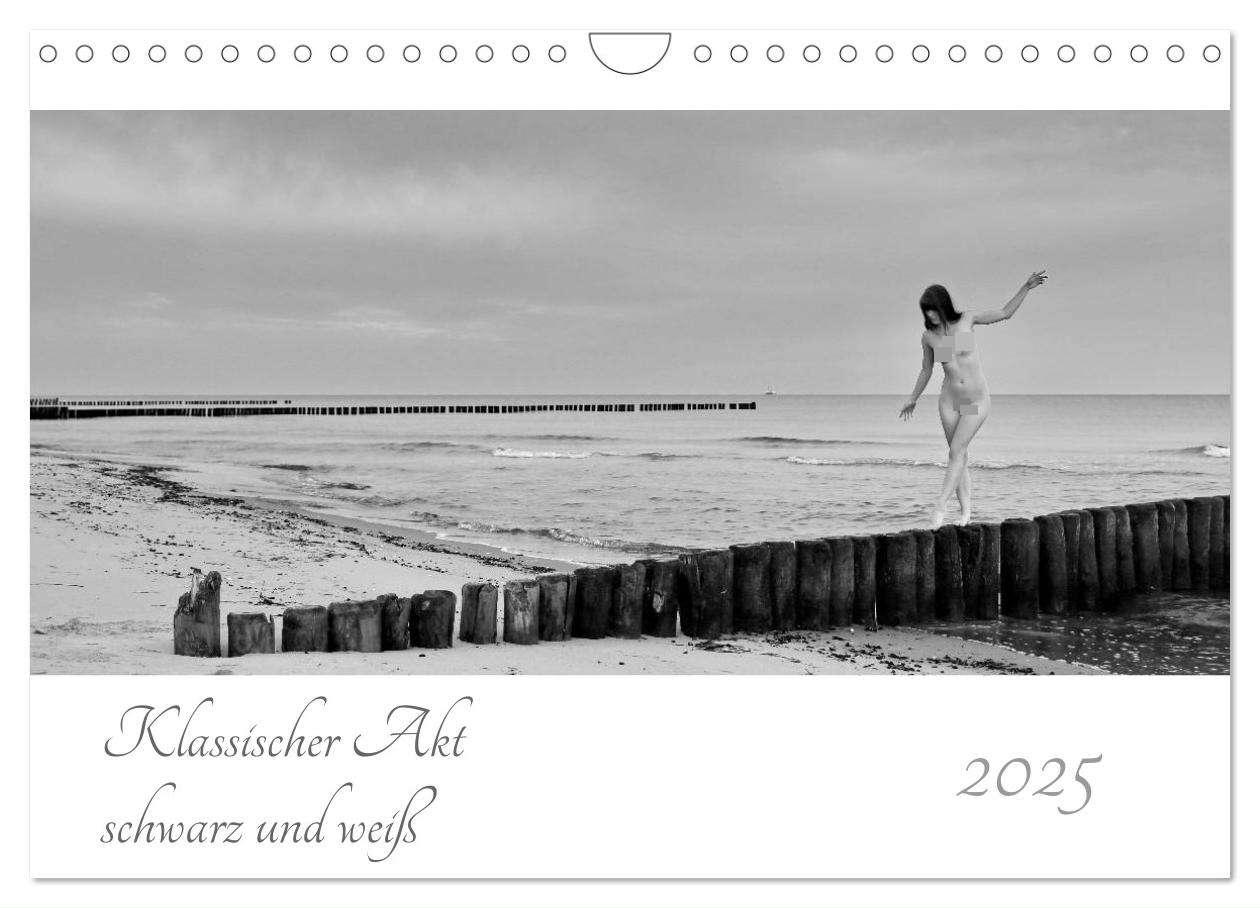 Cover: 9783435505388 | Klassischer Akt schwarz und weiß (Wandkalender 2025 DIN A4 quer),...